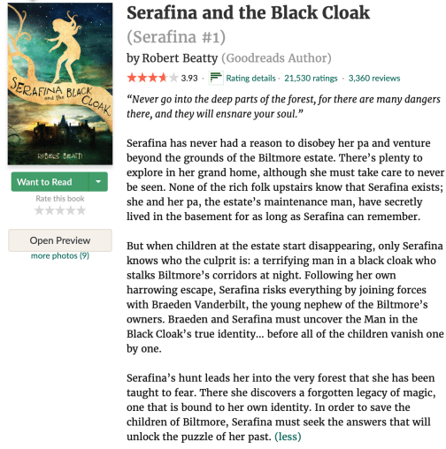 Serafina Review from Goodreads.com